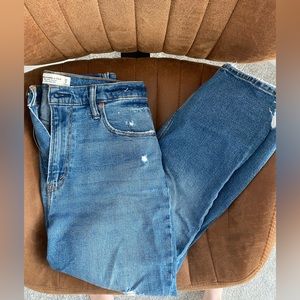 Abercrombie love + high rise ripped jeans